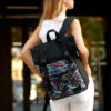 Женский рюкзак роллтоп для ноутбука Sambag RollTop тканевый черный