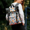 Женский рюкзак роллтоп для ноутбука Sambag RollTop черный с принтом
