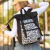 Женский рюкзак для ноутбука Sambag RollTop LTT с принтом черный