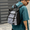 Рюкзак чоловічий Sambag RollTop ZARD чорний з принтом
