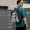 Рюкзак чоловічий Sambag RollTop ZARD чорний з принтом