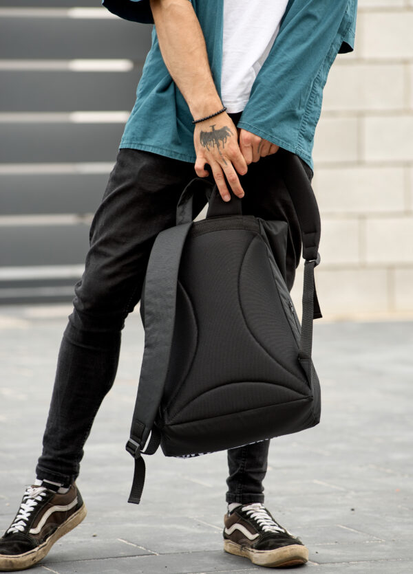 Рюкзак чоловічий Sambag RollTop ZARD чорний з принтом