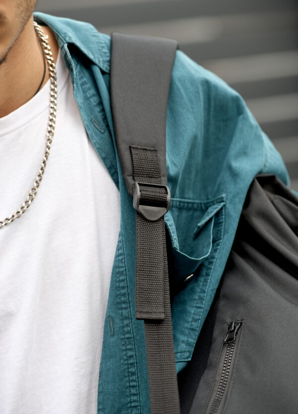 Рюкзак чоловічий Sambag RollTop ZARD чорний з принтом