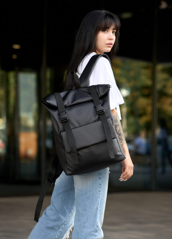 Рюкзак жіночий Sambag RollTop Milton чорний
