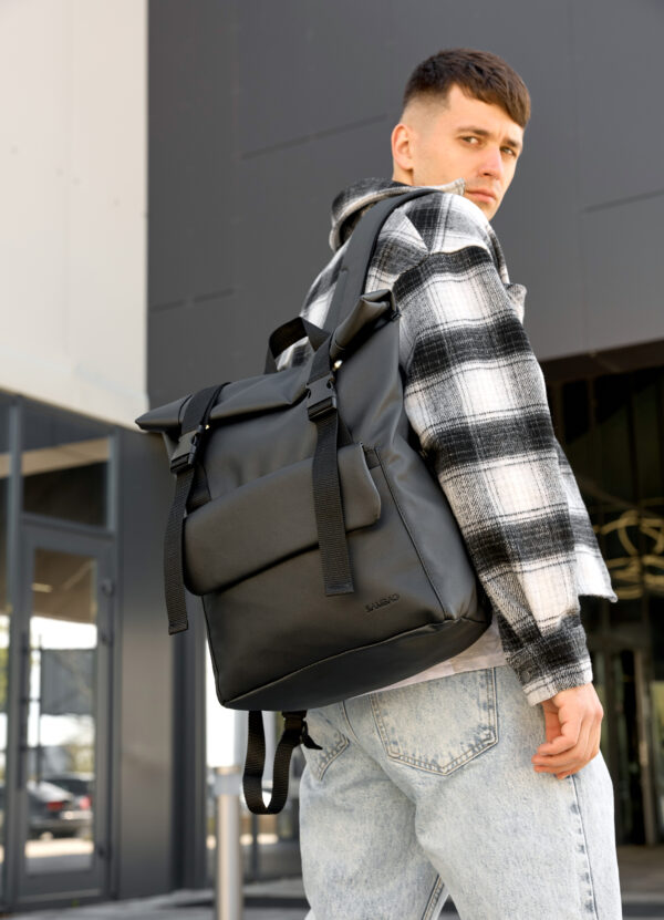 Мужской рюкзак роллтоп Sambag RollTop Milton черный