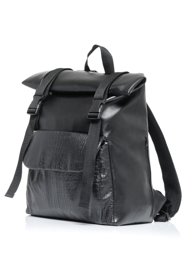 Рюкзак роллтоп жіночий RollTop Milton крокодил чорний