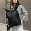 Рюкзак роллтоп жіночий Sambag RollTop KZN тканинний чорний