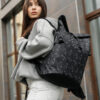 Рюкзак роллтоп жіночий Sambag RollTop KZN з принтом чорний