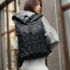 Рюкзак роллтоп жіночий Sambag RollTop KZN з принтом чорний
