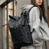 Рюкзак роллтоп жіночий Sambag RollTop KZN з принтом чорний