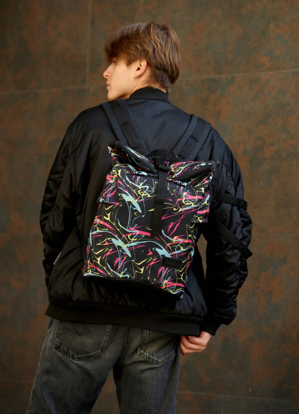 Рюкзак роллтоп чоловічий Sambag RollTop KZN чорний принт