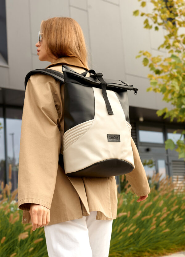 Женский рюкзак роллтоп Sambag RollTop X черный с серым