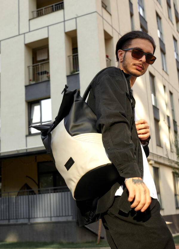 Рюкзак роллтоп чоловічий Sambag RollTop X чорний із сірим