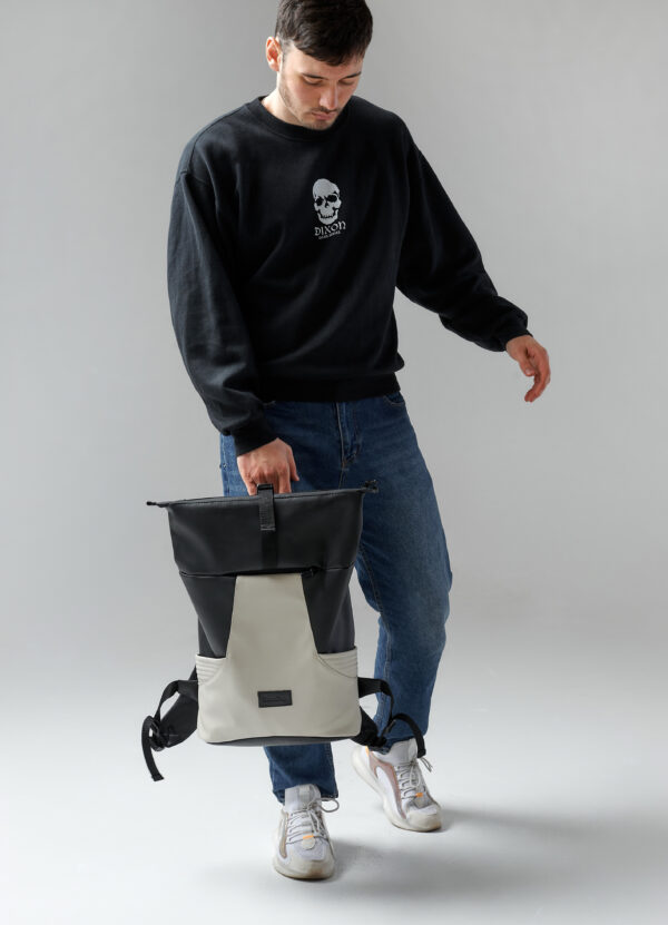 Рюкзак роллтоп чоловічий Sambag RollTop X чорний із сірим