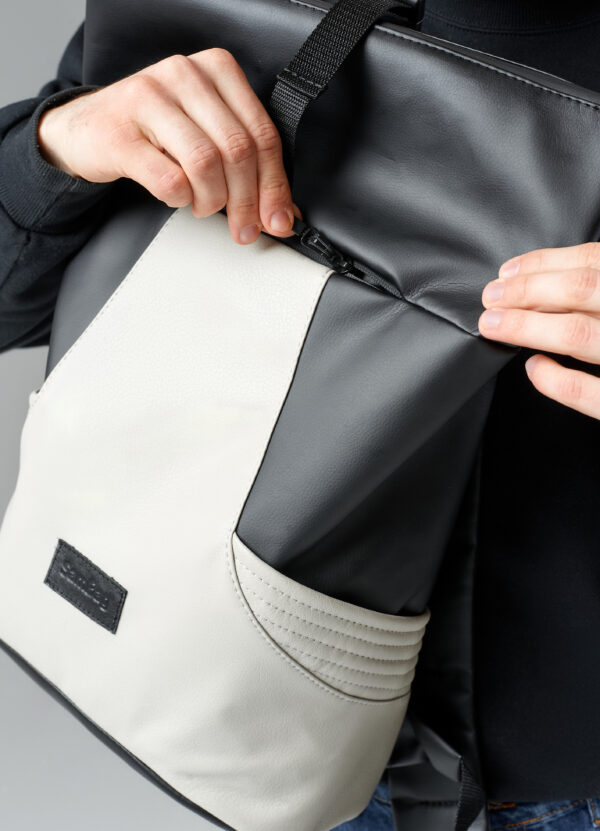 Рюкзак роллтоп чоловічий Sambag RollTop X чорний із сірим