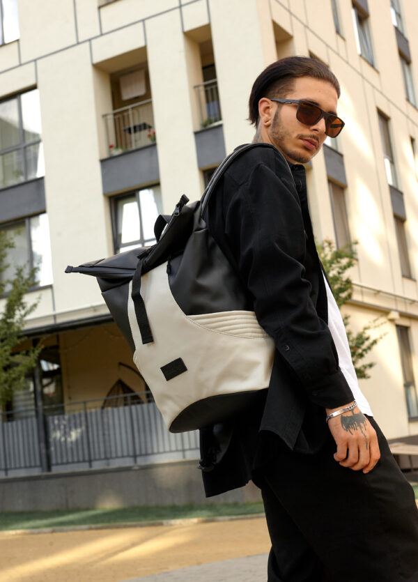 Рюкзак роллтоп чоловічий Sambag RollTop X чорний із сірим