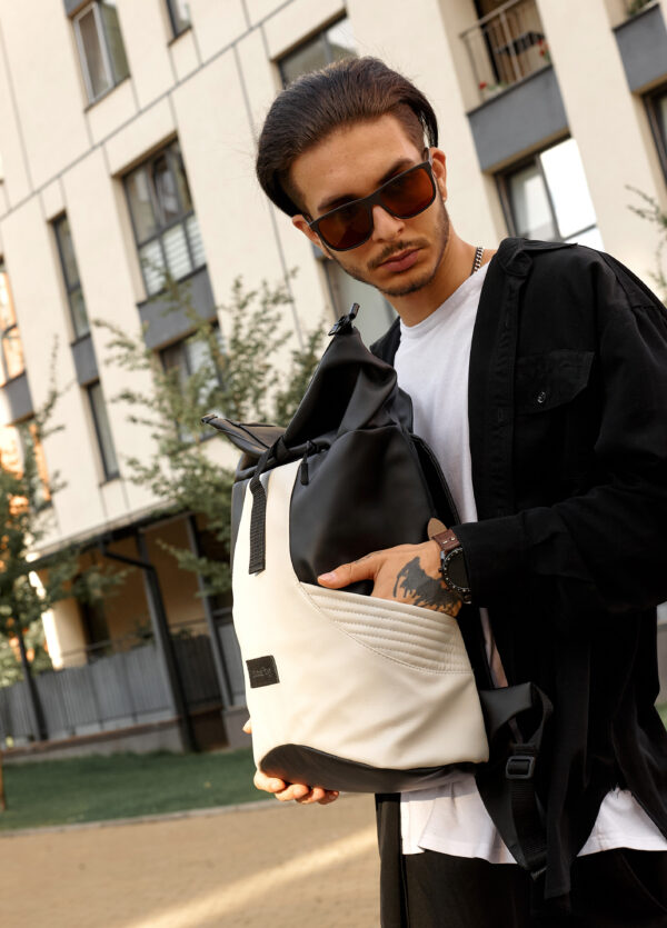 Рюкзак роллтоп чоловічий Sambag RollTop X чорний із сірим