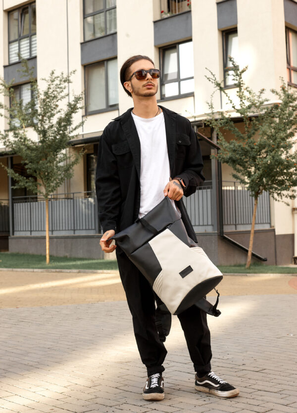 Рюкзак роллтоп чоловічий Sambag RollTop X чорний із сірим