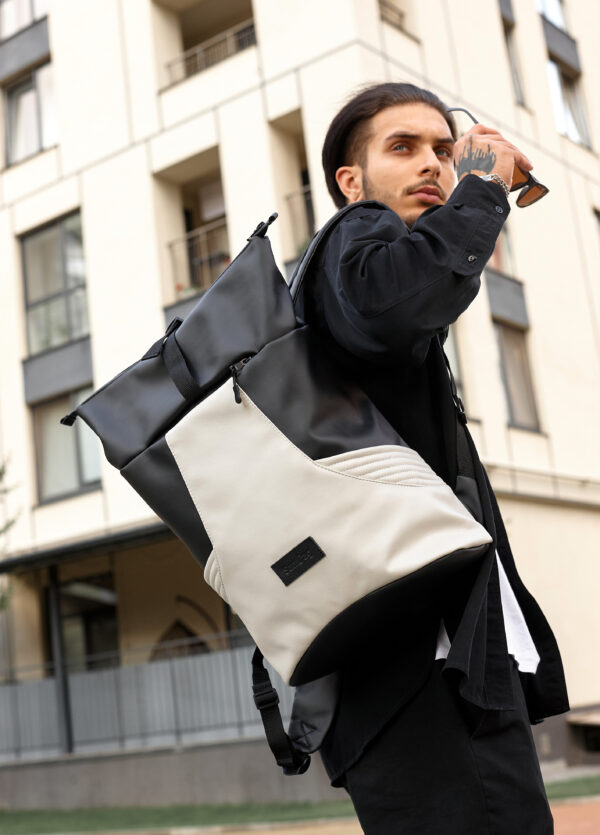 Рюкзак роллтоп чоловічий Sambag RollTop X чорний із сірим
