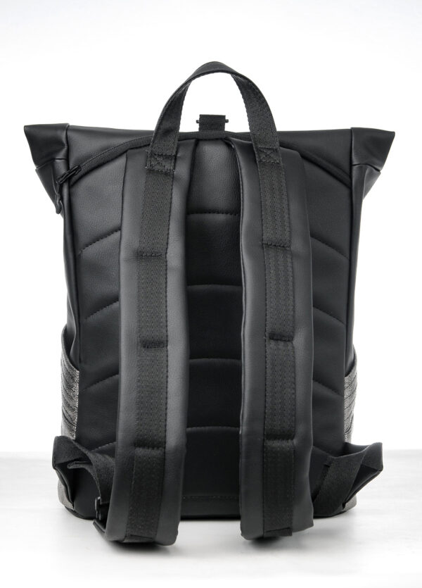 Женский рюкзак роллтоп Sambag RollTop MQN черный с серебряным