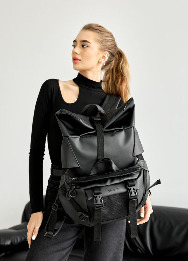 Женский рюкзак роллтоп Sambag RollTop Double черный