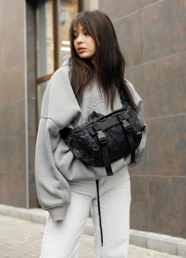 Женский рюкзак роллтоп Sambag RollTop Double черный принт