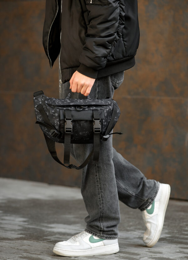 Мужской рюкзак роллтоп Sambag RollTop Double черный принт