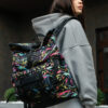 Женский рюкзак роллтоп Sambag RollTop Double черный принт