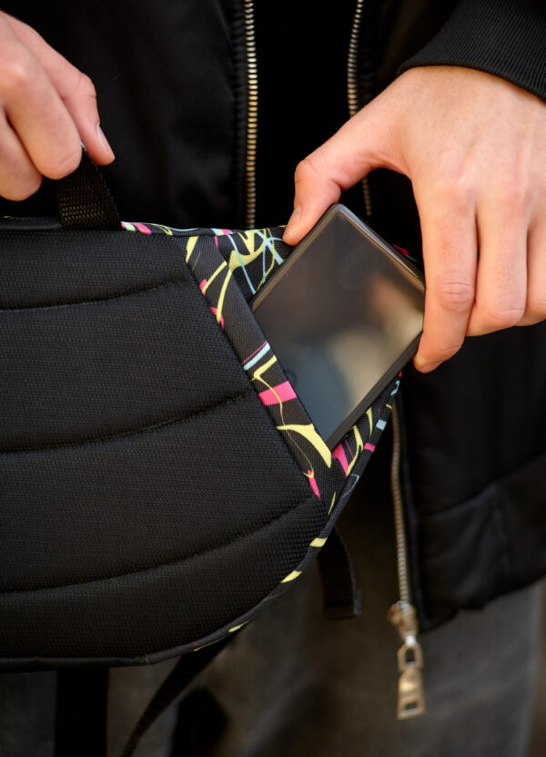 Мужской рюкзак роллтоп Sambag RollTop Double черный с принтом