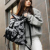 Женский рюкзак роллтоп Sambag RollTop Double принт черный с белым