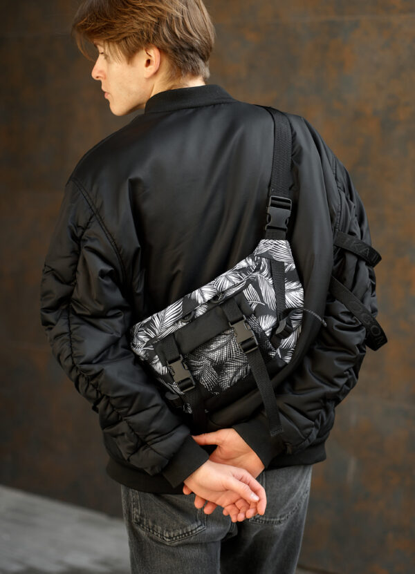 Мужской рюкзак роллтоп Sambag RollTop Double черный с принтом