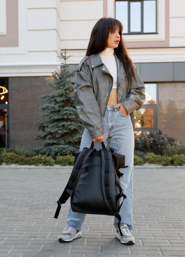 Женский рюкзак Sambag RollTop Hacking черный