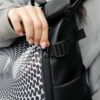 Женский рюкзак Sambag RollTop Hacking черный с принтом