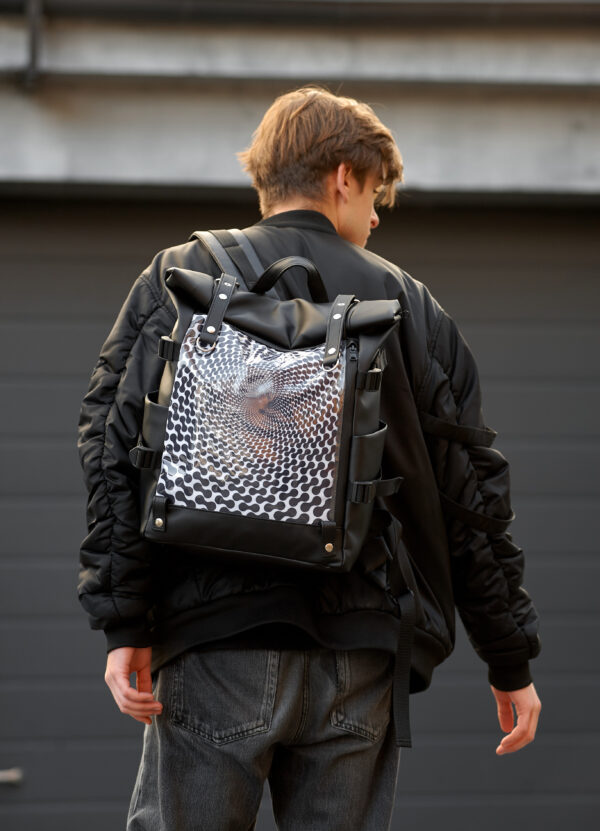 Рюкзак чоловічий Sambag RollTop Hacking принт чорний