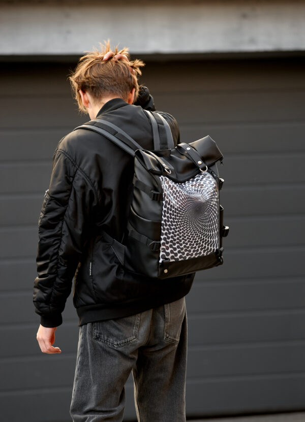 Рюкзак чоловічий Sambag RollTop Hacking принт чорний