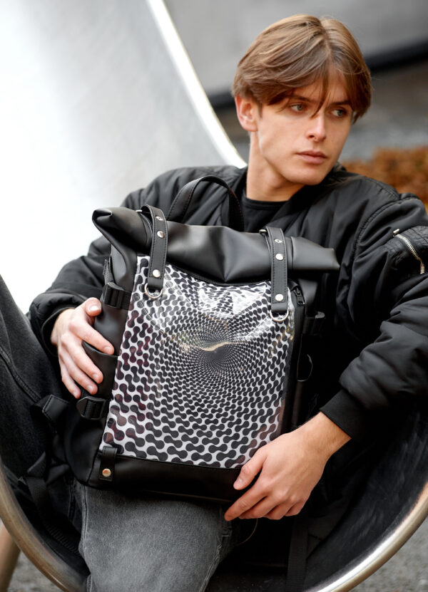 Рюкзак чоловічий Sambag RollTop Hacking принт чорний