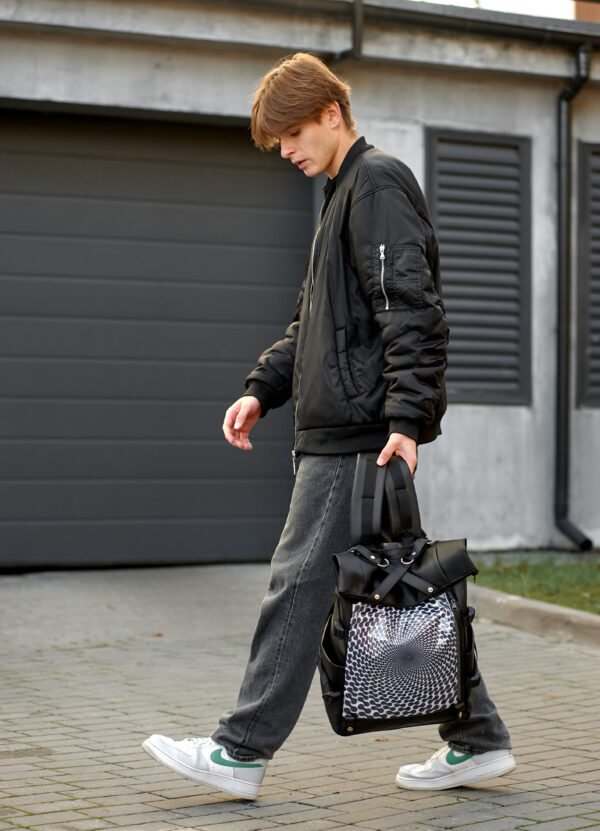 Рюкзак чоловічий Sambag RollTop Hacking принт чорний