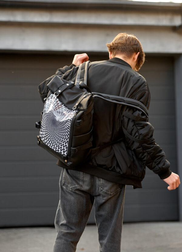 Рюкзак чоловічий Sambag RollTop Hacking принт чорний