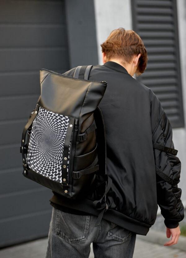 Рюкзак чоловічий Sambag RollTop Hacking принт чорний