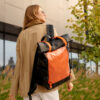 Рюкзак жіночий Sambag RollTop Hacking чорний з помаранчевим