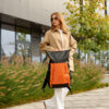 Рюкзак жіночий Sambag RollTop Hacking чорний з помаранчевим