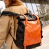 Рюкзак жіночий Sambag RollTop Hacking чорний з помаранчевим