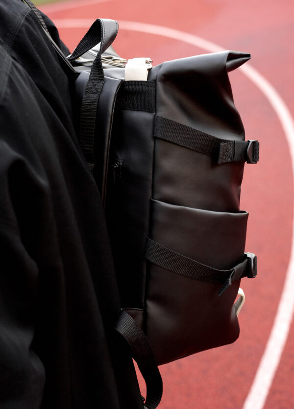 Мужской рюкзак Sambag RollTop Hacking черный с серым