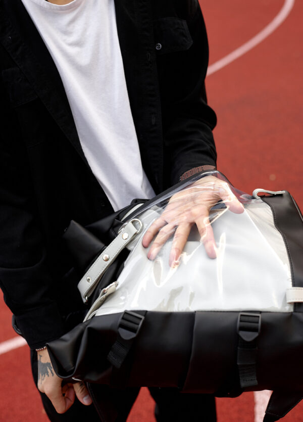 Мужской рюкзак Sambag RollTop Hacking черный с серым