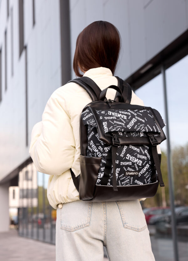 Женский рюкзак Sambag Aura принт черный