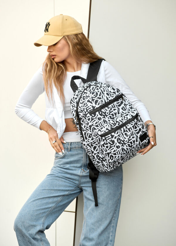 Рюкзак жіночий Sambag Zard LK Graphity чорний з білим