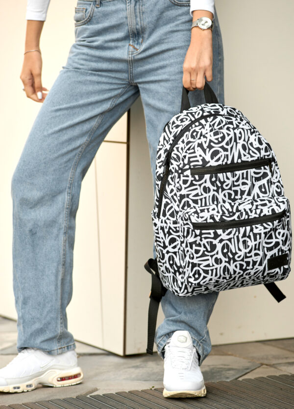 Рюкзак жіночий Sambag Zard LK Graphity чорний з білим