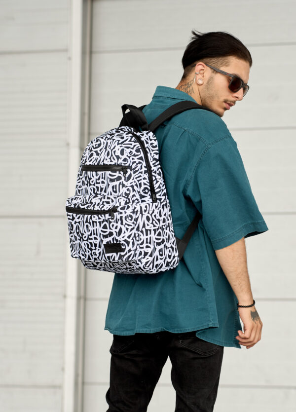 Мужской рюкзак Sambag Zard LKT принт белый с черным