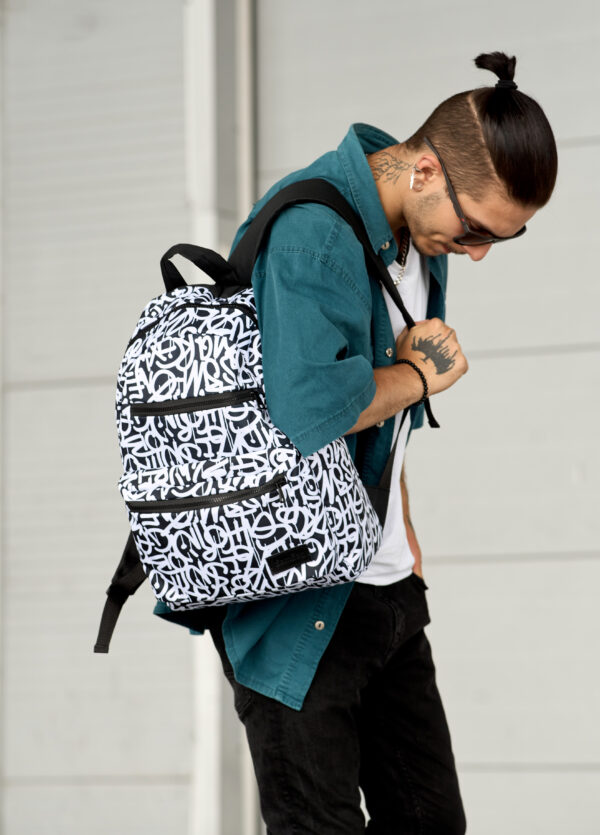 Мужской рюкзак Sambag Zard LKT принт белый с черным