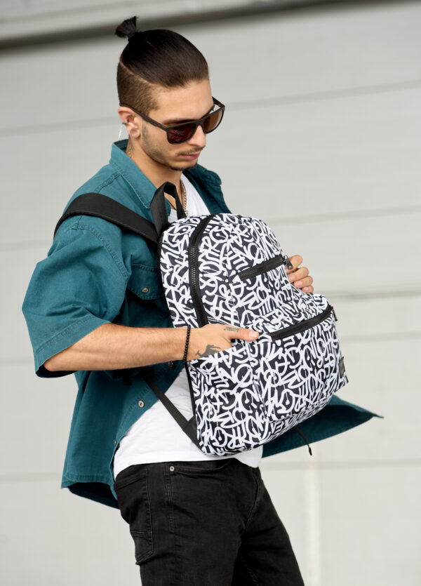 Мужской рюкзак Sambag Zard LKT принт белый с черным